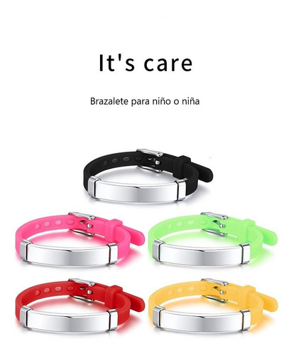 Imagen 2 de 7 de Pulsera Alerta Médica Niños Adolescentes Grabado Incluido