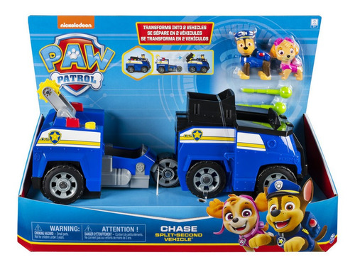 Vehículo Split 2 En 1 Chase Incluye Otro Vehículo Paw Patrol