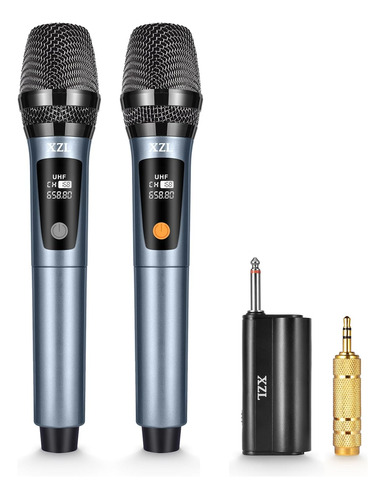 Micrófono Inalámbrico Marca Xzl, Dual /karaoke / Plata