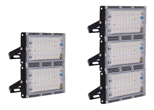 Imagen 7 de 10 de Pack X 4 Reflector Led Blanco 50w Bajo Consumo Exterior
