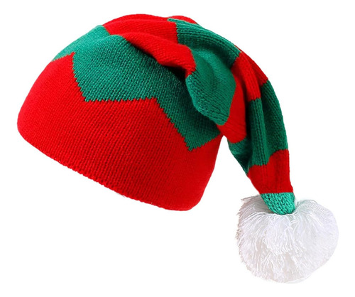 Gorro De Punto De Papá Noel Para Mujer, Gorro De Invierno Multicolor Grande
