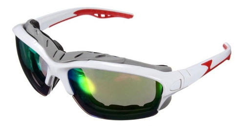Óculos Esportivo Bike Ciclismo Anti Impacto Proteção Uv Cor Branco Cor da armação Branco ou Preto Cor da lente Espelhada ou Preto
