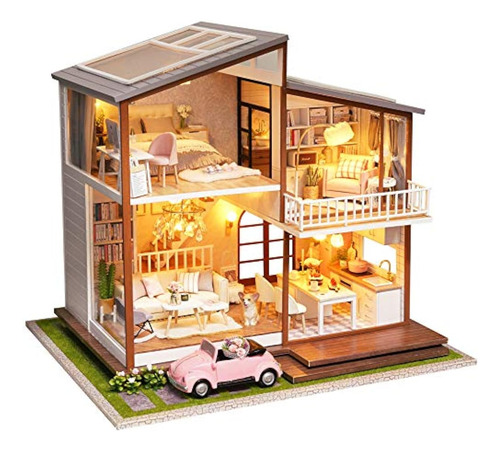 Casa De Bonecas Spilay Diy Em Miniatura Com Madeira