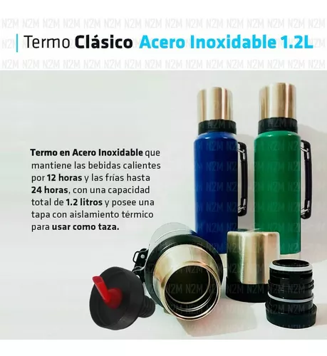 Termo Para Mate 1200ml Acero Inoxidable Pico Cebador Full