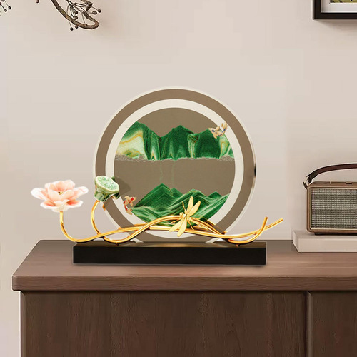 Decoración De Arena Movediza, Adorno De Imagen Verde