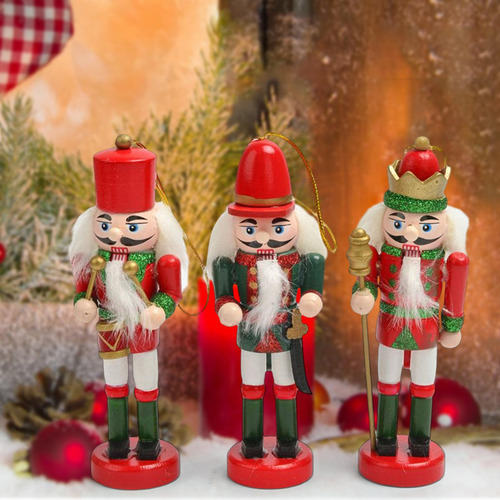 3x Estatuilla De Cascanueces De Madera Regalo Adorno