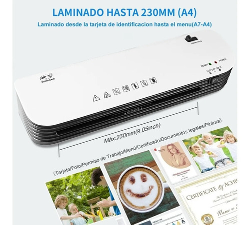 Imagen 3 de 7 de Laminadora Enmicadora Térmica Cortador De Papel+300 Micas