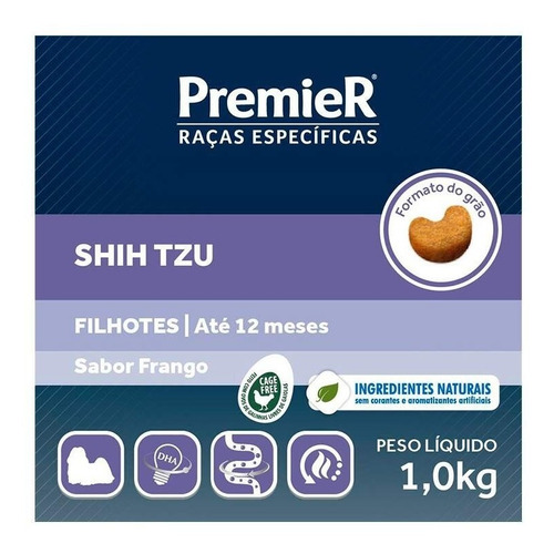 Ração Premier Shih Tzu Filhotes Sabor Frango 1kg (com Nf)