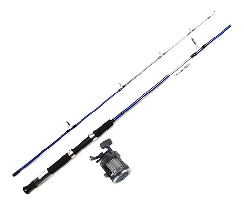 Kit Caña Pescar Challenger + Reel 3mts 2 Tramos Febo