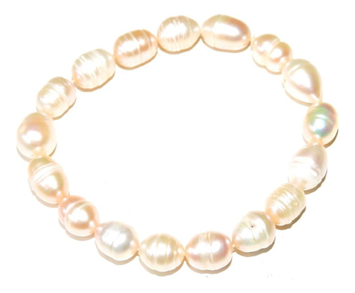 Pulsera Perla Cultivada Color Nude 12 Mm 