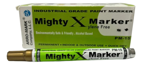 12 Marcadores Mighty Marker Xylene Free Pm-15 Dorado 00415