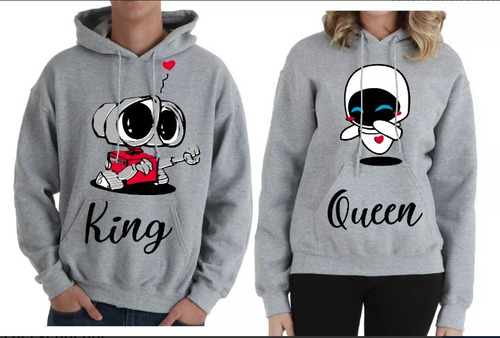 Buzo Chompa Personalizado Parejas Novios King Queen 75milc/u