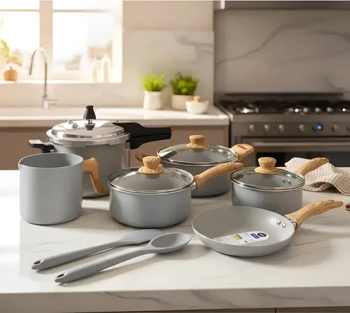 Foto real de Brinox Ceramic Life Easy Jogo de Panelas 8 Peças