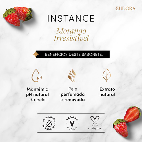 Eudora Instance Morango Irresistível Sabonete 80g (4 Unidade