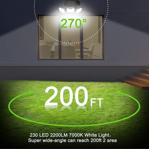 Luz Solar Externa Led 230 Com 3 Cabeças Ip65 À Prova D'água