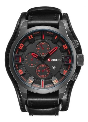 Relógio Masculino Original Couro 8225 Luxo Com Garantia