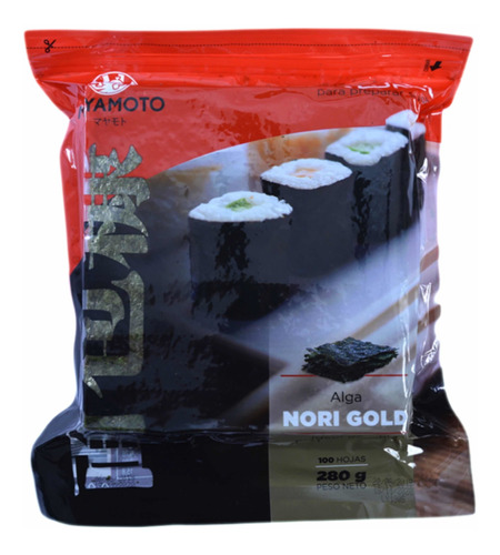 Alga Nori Gold Premium  Pack De 100 Hojas Selladas  Al Vacio