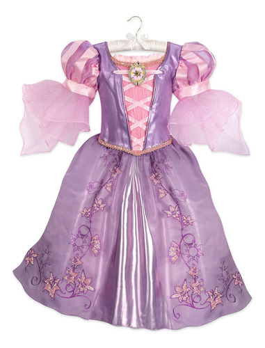 Disfraz Vestido Princesa Rapunzel Disney Store Importado T3