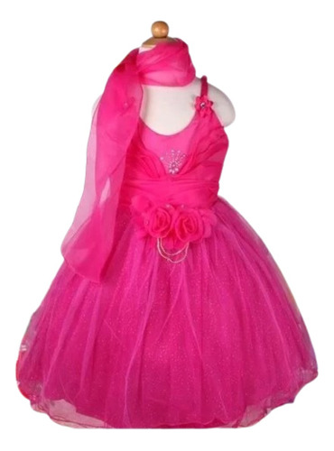 Vestido Infantil  Com 3 Saias De Tule