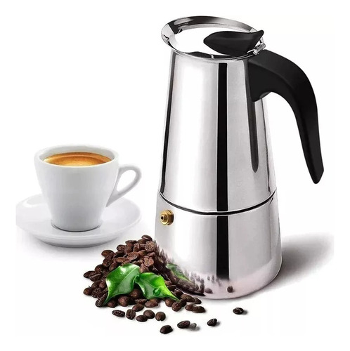 Cafetera Italiana Moderna Expreso Grande 12 Tazas Acero Inox