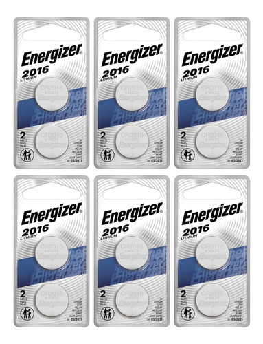 Paq. 6 Batería De Moneda De Litio 2016 Energizer