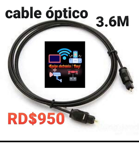 Imagen 1 de 1 de Cable Óptico 3.6 Metro De Color Negro