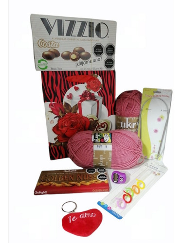 Dia De La Mama Regalo Para Tejer Lanas, Taza, Y Chocolates