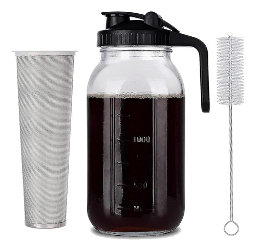 Ucraft Kitchen Cafetera De Vidrio Frío  64 Oz (2 Cuarto.