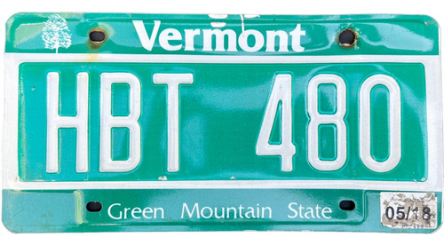 Vermont Original Placa Metálica Carro Eua Usa Americana