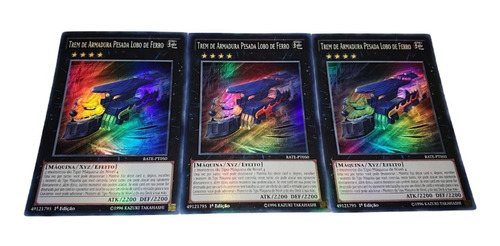 Yu-gi-oh! 3x Trem De Armadura Pesada Lobo De Ferro