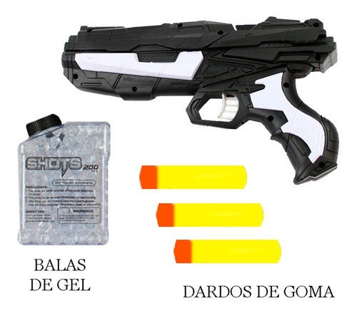 Pistola Lanza Dardos De Goma Y Balas De Gel Recargable Niños