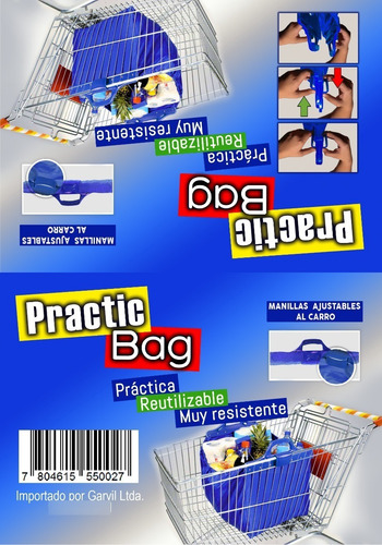 Imagen 2 de 3 de Bolsa Para Carro De Supermercado Practicbag 2 Unidades