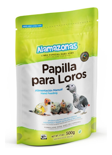 Papilla Para Pericos Bebes Psitacidos Alamazonas 500g