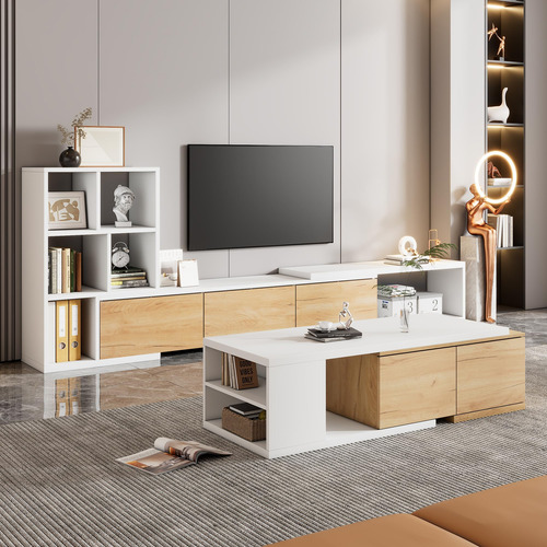 Merax Soporte Extensible Para Tv Y Mesa Auxiliar Juego De 2