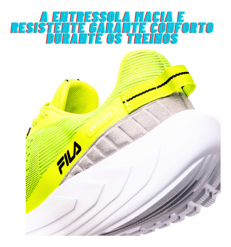 Tênis Diffusion Fila Masculino Corrida Confortável Macio