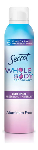 Secret Whole Body Desodorante De Cuerpo Entero Mujeres, 99g Fragancia Lilac Waterlily