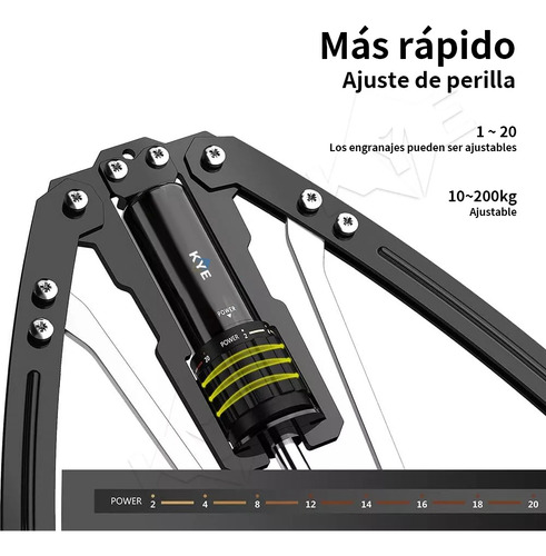 Kye Ejercitador De Brazo Ajustable Potencia Hidráulica+pinza Color Azul