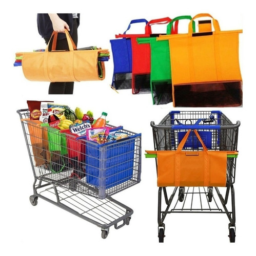 Set 4 Bolsas Organizadoras De Supermercado Reutilizables
