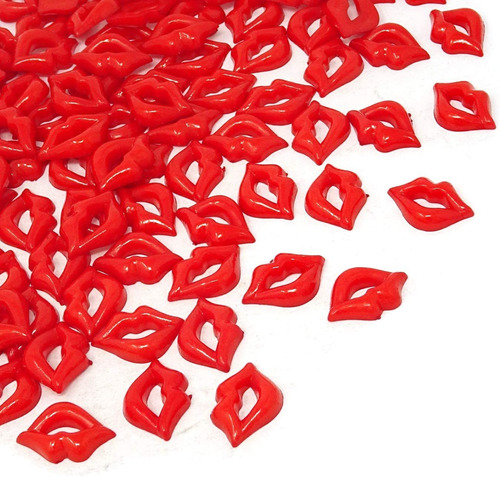 Honbay 100 Piezas Diy Sexy Rojo Lip Accesorios Acrílico Plan