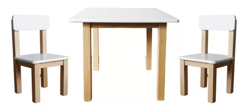 Juego De Mesa Con 2 Sillas Madera Infantiles Niños