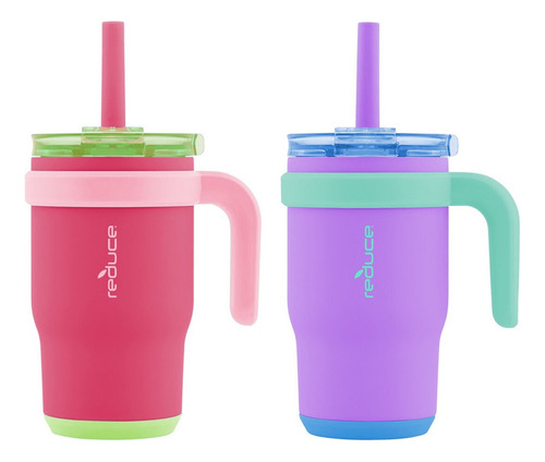 Thermo Vaso A Prueba De Derrames Reduce 14 Oz 2 Pack Color Rosa/morado Lisa