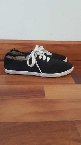 Zapatillas Negras Lona 35 Impecables