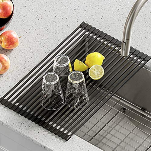 Kraus Escurridor De Platos Multiusos, Colador Y Color Dark gray