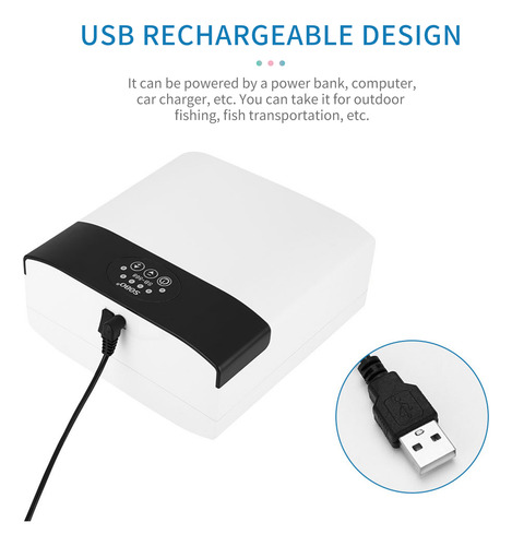 Aireador De Pesca Con Burbujas Recargable Mini Fountain Air,