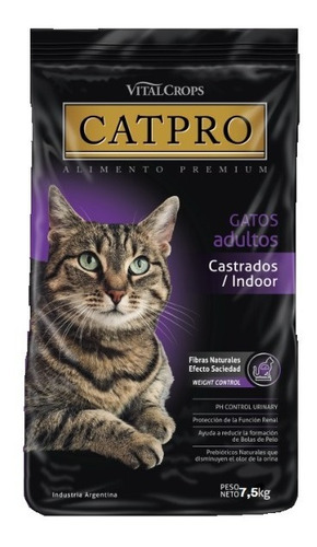 Imagen 1 de 8 de Alimento Premium Gatos Catpro Castrados/indoor X 7.5 Kg