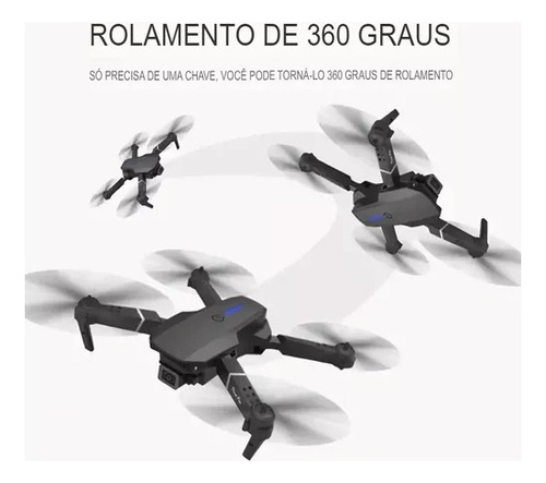 Drone E88 Pro Com Câmera Dupla E Wifi Com Case Cor Preto