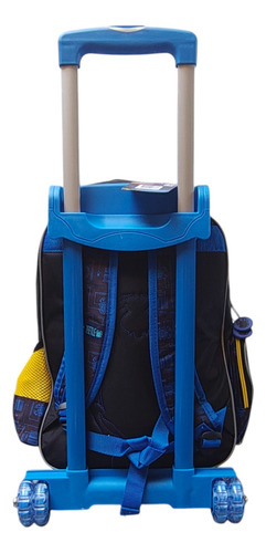 Mochila Primaria Con Carro Blue Beetle 3d Brilla Fotorama Azul 3d Neon