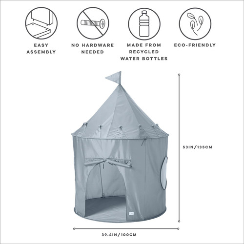 Kids Play Tent 3 Sprouts Sustainable Recycled Fabric Blue