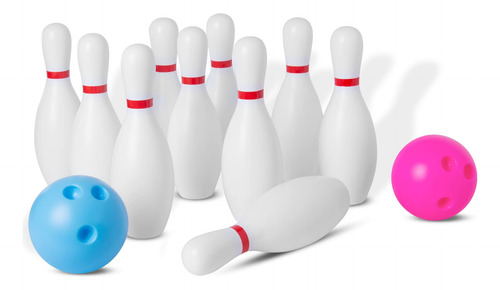 Set De Bolos Para Niños 10 Bolos Clásicos Y 2 Bolas De Plá