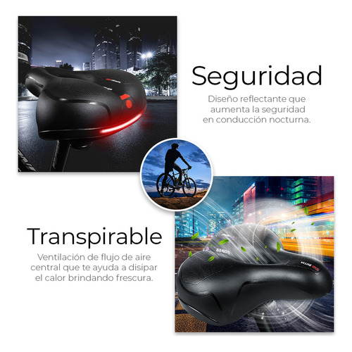 Para Asiento Sillin Bicicleta Cojín Suave, Impermeable
